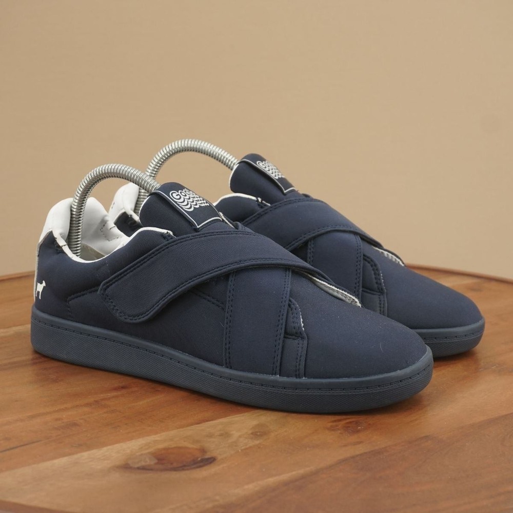 Goats the 717 Mens Sneakers Navy Blue Leather Casual Crisscross Shoes Size 7.5